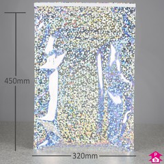 Silver C3 Holographic Mailing Bag - Internal size 320mm x 450mm (C3 for A3), 70mu thick