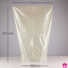 Tea Tinted Waste Bag - 100%-Recycled (Loose-packed) - 400mm opening to 725mm wide x 975mm long, 33 micron thickness. (Approx 90 Litres)