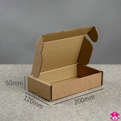 Brown E-Commerce Box - Small Parcel - 200mm long x 120mm wide x 50mm high