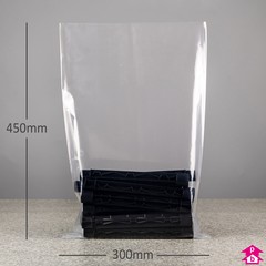 Clear Polybag - Heavy Duty (30% Recycled) (300mm x 450mm x 100 micron (12" x 18" x 400 gauge))