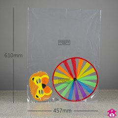 Clear Safety Bag - Perforated + PWN - Large (30% Recycled) (457mm x 610mm x 40 micron (18" x 24" x 160 gauge))