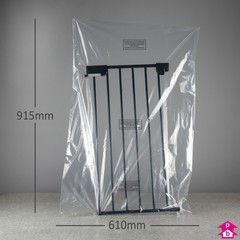 Clear Safety Bag - Perforated + PWN - Large (30% Recycled) (610mm x 915mm x 40 micron (24" x 36" x 160 gauge))
