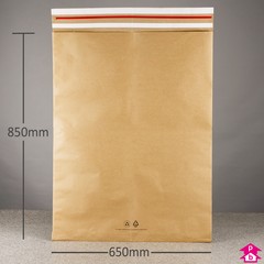 Paper Mailing Bag with Gusset and Double Strip - Jumbo (650mm wide with 150mm gusset x 850mm long, 100 gsm)